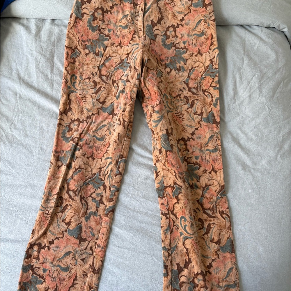 Vintage Floral Boot Cut Pants